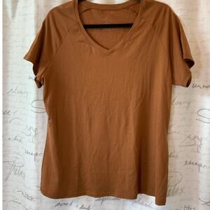 Woolx Junie Merino Wool V-Neck T-Shirt - Brown, Women's XL